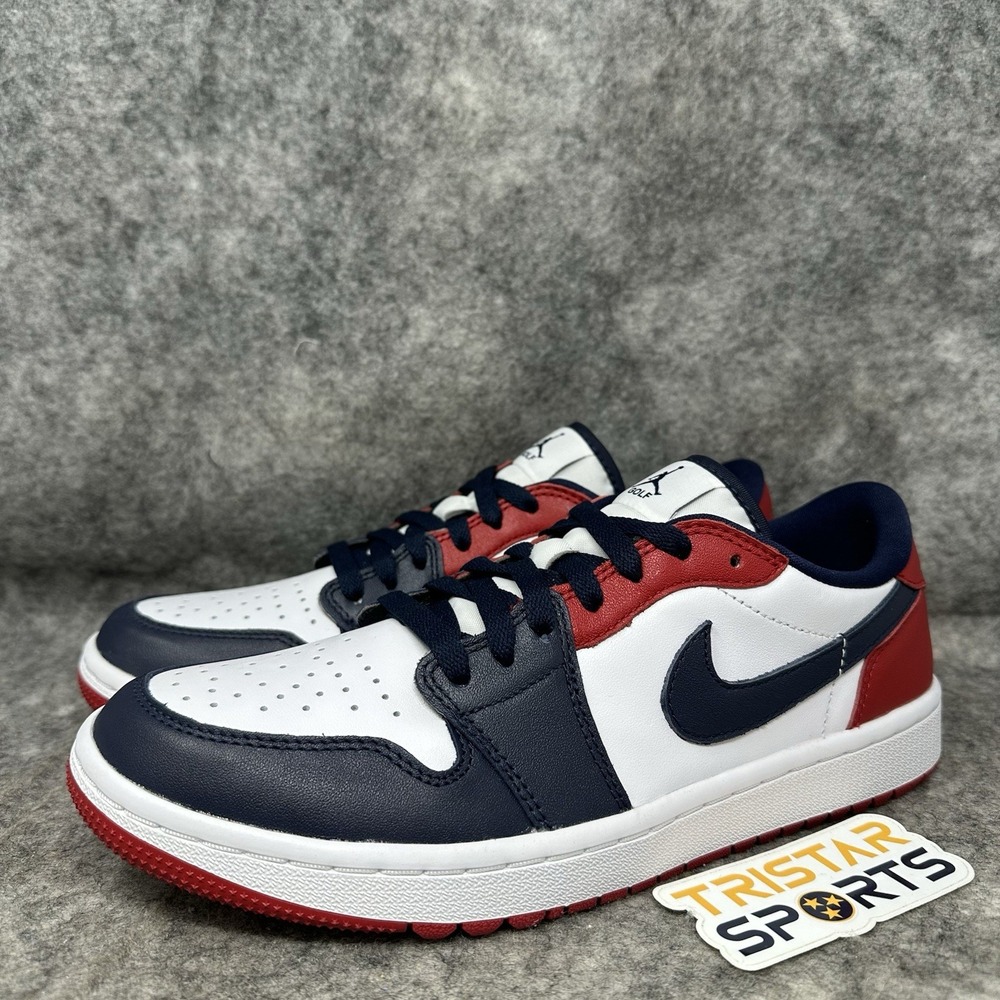 Nike Air Jordan 1 Low Golf Shoes Mens Size 8 Red White Blue USA DD9315-113